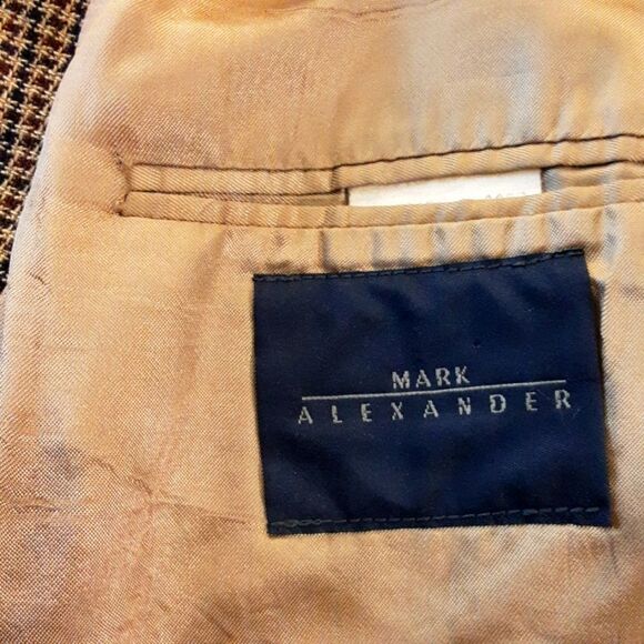 MARK ALEXANDER Jacket Silk/Wool Subtle Checks Taupe Men's size 44 Regular‎ - Picture 10 of 12